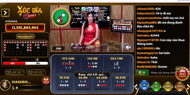 Tính năng nổ hũ trong game casino xóc đĩa trên hệ thống